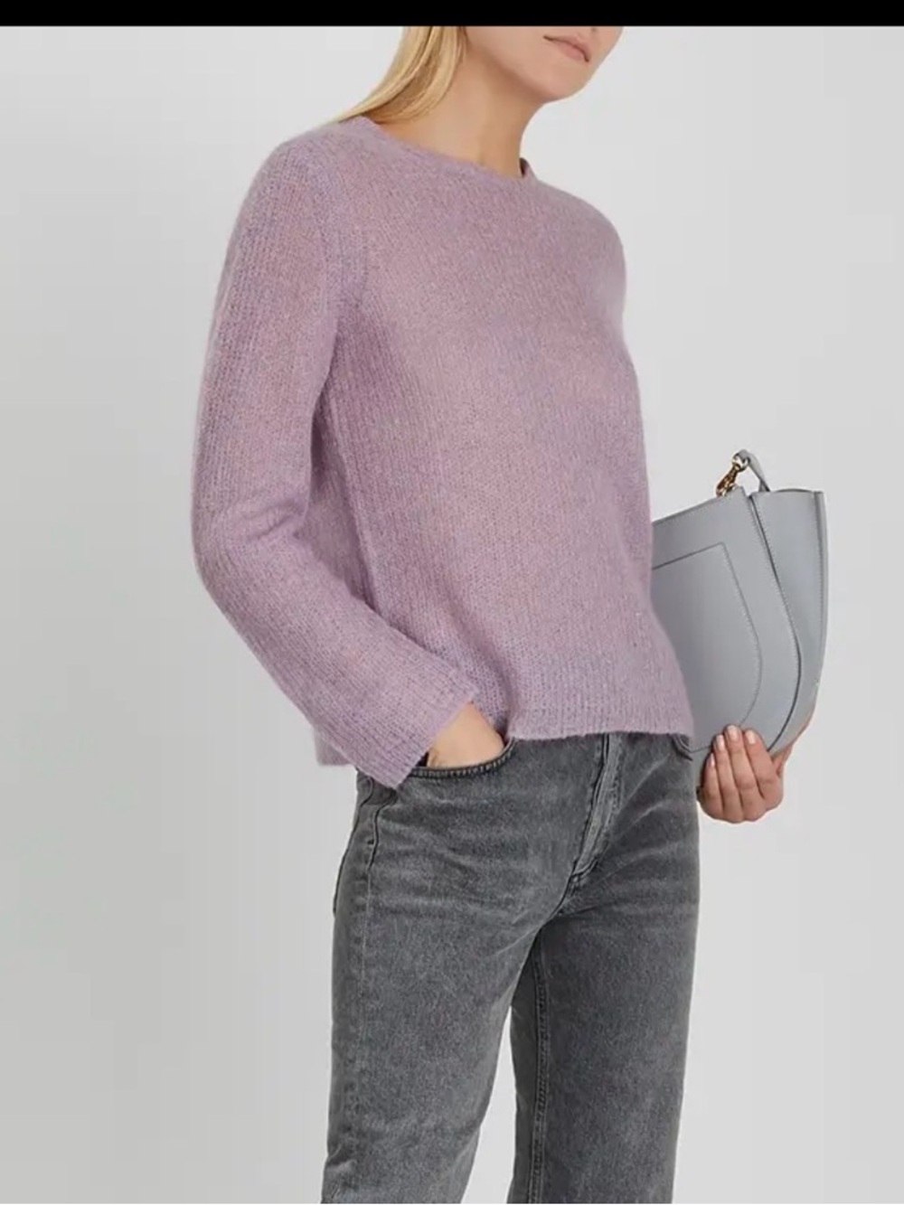 Vince Lavender lilac Crewneck alpaca Blend Sweater